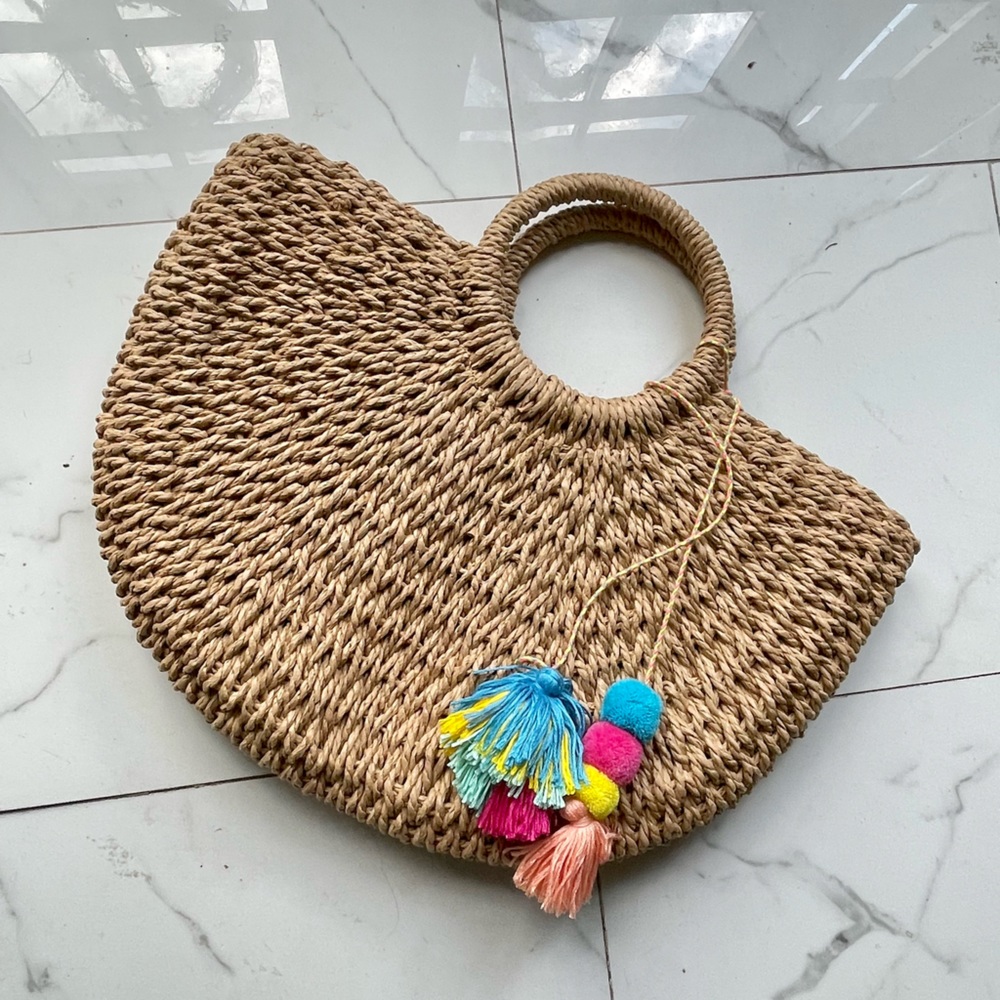 Amazon boho woven straw tote bag